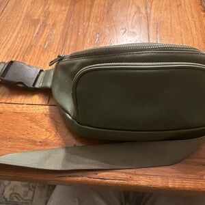 Kibou Vegan Leather Fanny Pack Everything Diaper bag green